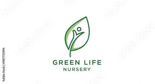 Green Life Nursery Logo Design.
