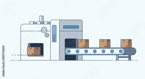 Industrial machine with conveyor belt.