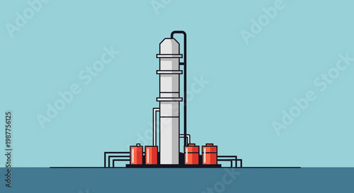 Industrial oil refinery tower structure.
