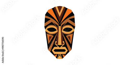 Tribal Mask Face African Art Design.