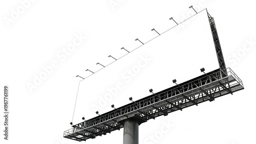 Blank Billboard Ad Space with Overhead Lighting