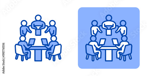 Round Table icon, with contrast background.