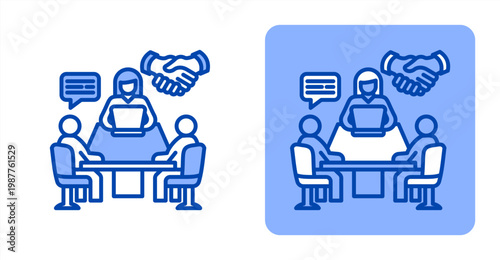 Client Meeting icon, with contrast background.