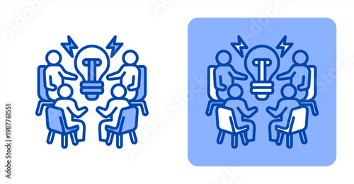 Brainstorming icon, with contrast background.