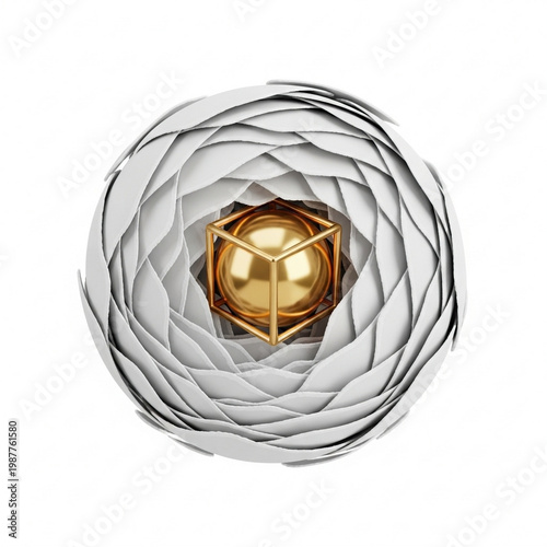 Layered Circular Structure with Golden Center