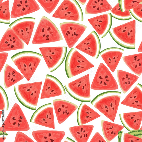 Watermelon slices pattern a vibrant and refreshing fruit design
