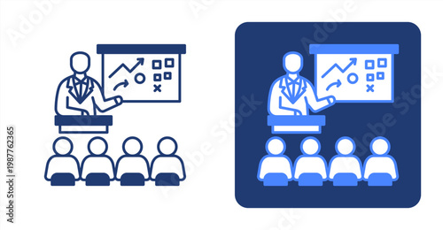 Seminar icon, with contrast background.