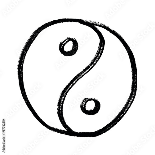 Hand drawn yin yang symbol Zen and Tao Harmony and balance Black and white yin and yang sign Taichi, Taoism, Buddhism, Japan, Chinese, Asian, yoga, meditation, karma, peace, dualism