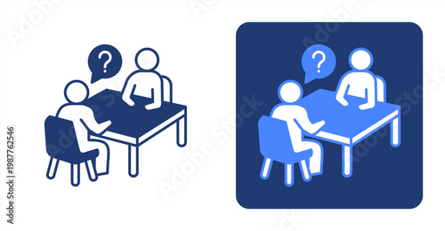 Interview icon, with contrast background.