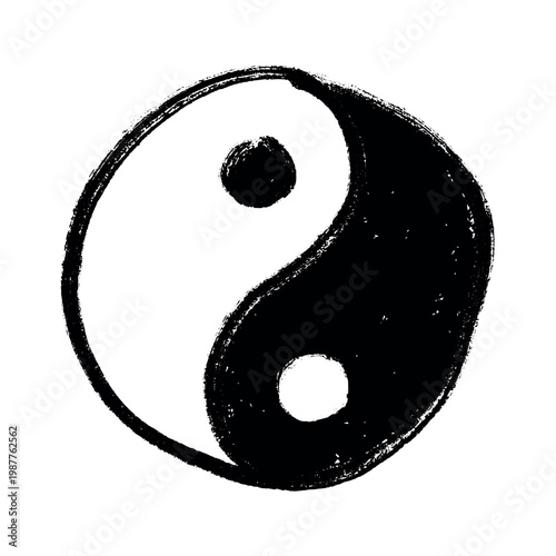 Hand drawn yin yang symbol Zen and Tao Harmony and balance Black and white yin and yang sign Taichi, Taoism, Buddhism, Japan, Chinese, Asian, yoga, meditation, karma, peace, dualism