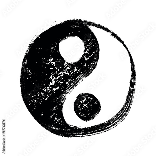 Hand drawn yin yang symbol Zen and Tao Harmony and balance Black and white yin and yang sign Taichi, Taoism, Buddhism, Japan, Chinese, Asian, yoga, meditation, karma, peace, dualism