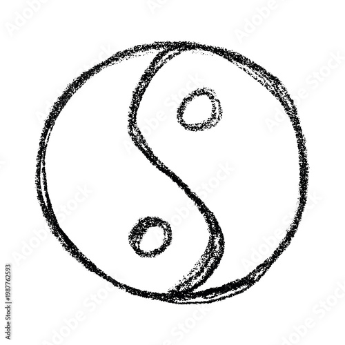 Hand drawn yin yang symbol Zen and Tao Harmony and balance Black and white yin and yang sign Taichi, Taoism, Buddhism, Japan, Chinese, Asian, yoga, meditation, karma, peace, dualism