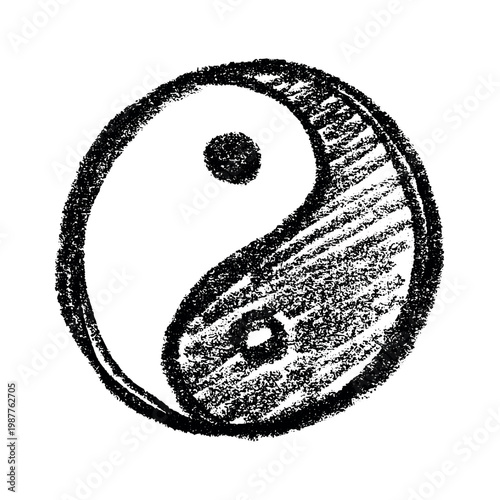 Hand drawn yin yang symbol Zen and Tao Harmony and balance Black and white yin and yang sign Taichi, Taoism, Buddhism, Japan, Chinese, Asian, yoga, meditation, karma, peace, dualism