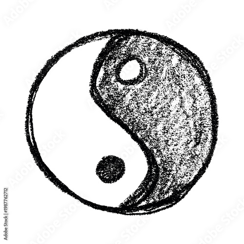 Hand drawn yin yang symbol Zen and Tao Harmony and balance Black and white yin and yang sign Taichi, Taoism, Buddhism, Japan, Chinese, Asian, yoga, meditation, karma, peace, dualism