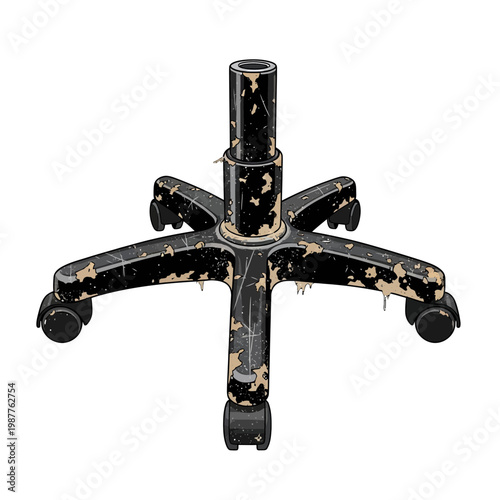 Damaged Office Chair Base with Wheels