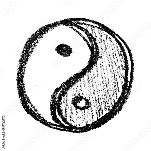 Hand drawn yin yang symbol Zen and Tao Harmony and balance Black and white yin and yang sign Taichi, Taoism, Buddhism, Japan, Chinese, Asian, yoga, meditation, karma, peace, dualism