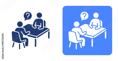 Interview icon, with contrast background.