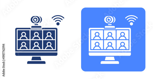 Video Conference icon, with contrast background.