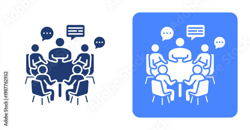 Team Meeting icon, with contrast background.