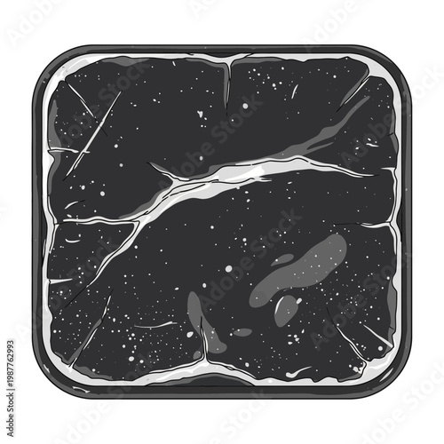 Raw Steak in Plastic Wrap