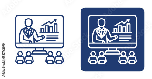 Webinar icon, with contrast background.