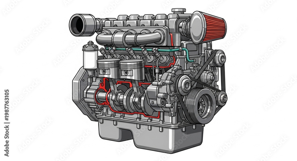 Naklejka premium the engine of the engine