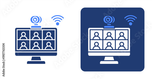 Video Conference icon, with contrast background.