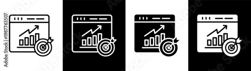 goal white icon set design