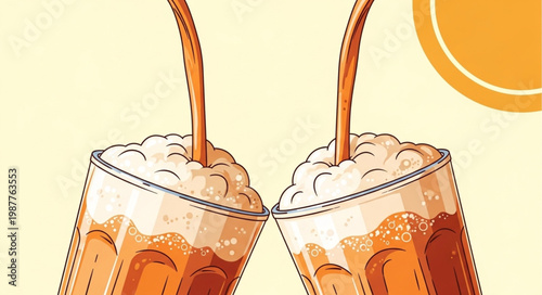 glass of beer with foam