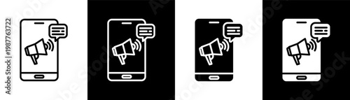 promotion white icon set design
