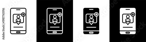 follower white icon set design