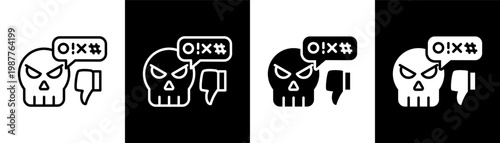 haters white icon set design