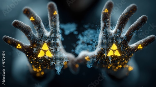 Persons Outstretched Hands Frame Digital Display Pr