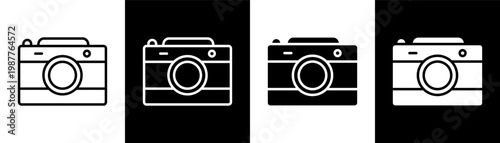 camera white icon set design