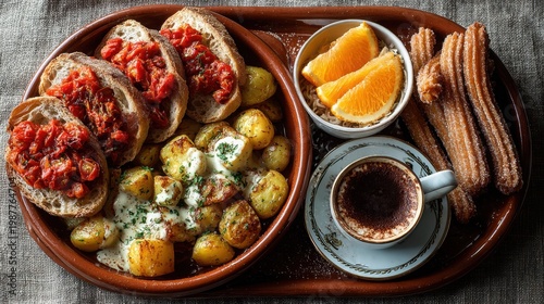 Rustic Terracotta Platter Is Filled With Variety Of