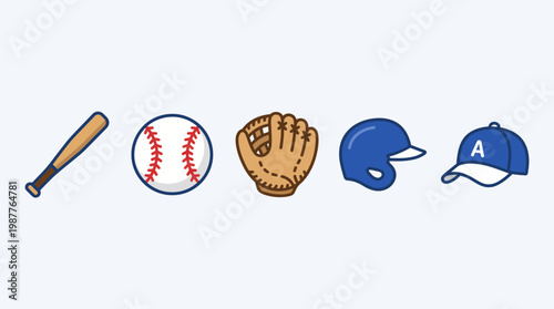 Baseball bat and ball used for baseball sport game equipment isolated ball and bat for team play