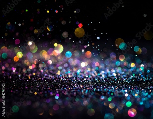 Premium Floating Iridescent Glitter Particles with Soft Bokeh and Ethereal Glow