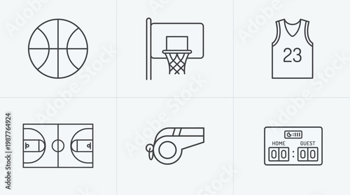 Set of basket ball vector icons 