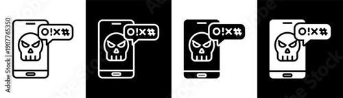 hate comment white icon set design