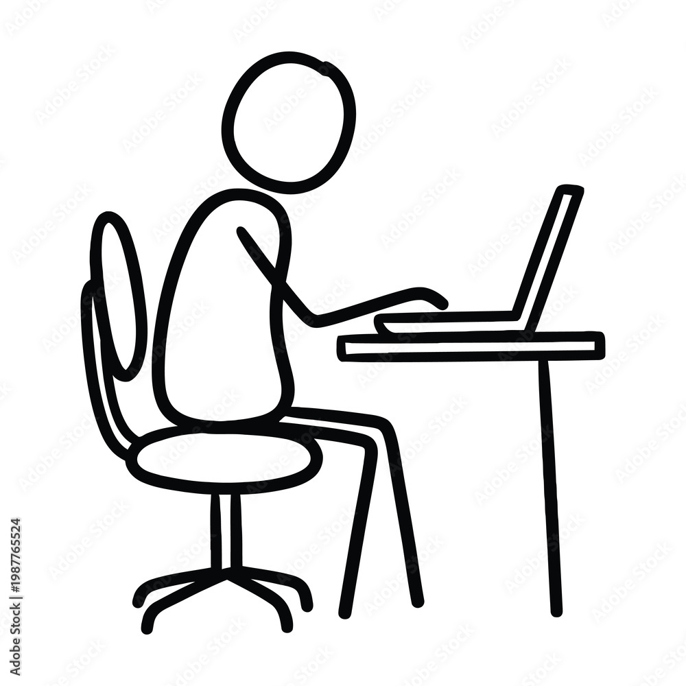 Fototapeta premium Person sitting at desk working on laptop computer