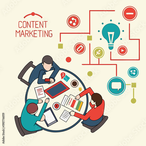 Business Automation Workflow Illustration – Digital Process and System Management