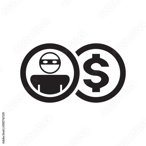 Vector illustration of single isolated thief icon
