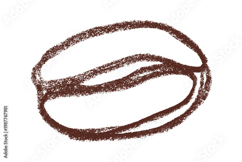 Hand drawn fresh roasted coffee bean Arabica robusta seed doodle Single element for print, web, design, decor