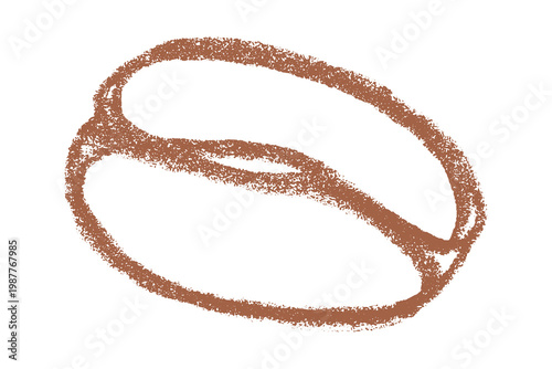 Hand drawn fresh roasted coffee bean Arabica robusta seed doodle Single element for print, web, design, decor