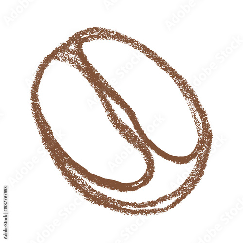 Hand drawn fresh roasted coffee bean Arabica robusta seed doodle Single element for print, web, design, decor