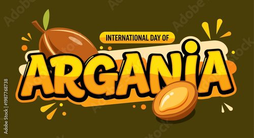 Argania Organic Typography Logo Flat Vector Design