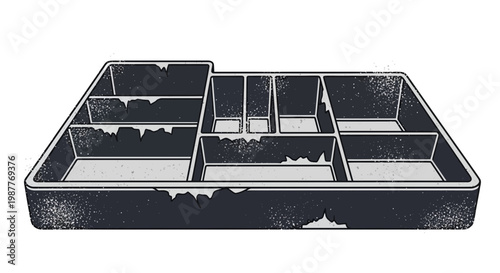 Empty Desk Organizer Tray with Compartments