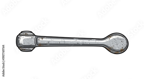 Vintage Metal Lever Handle Illustration