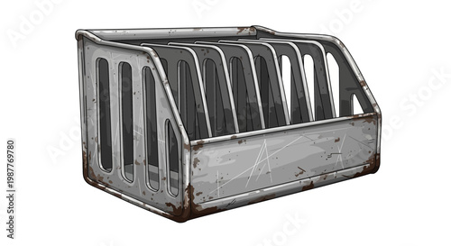 Vintage Metal Magazine Rack Organizer