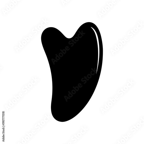 Minimal gua sha massage tool smooth curved flat design for skincare routine Vector illustration